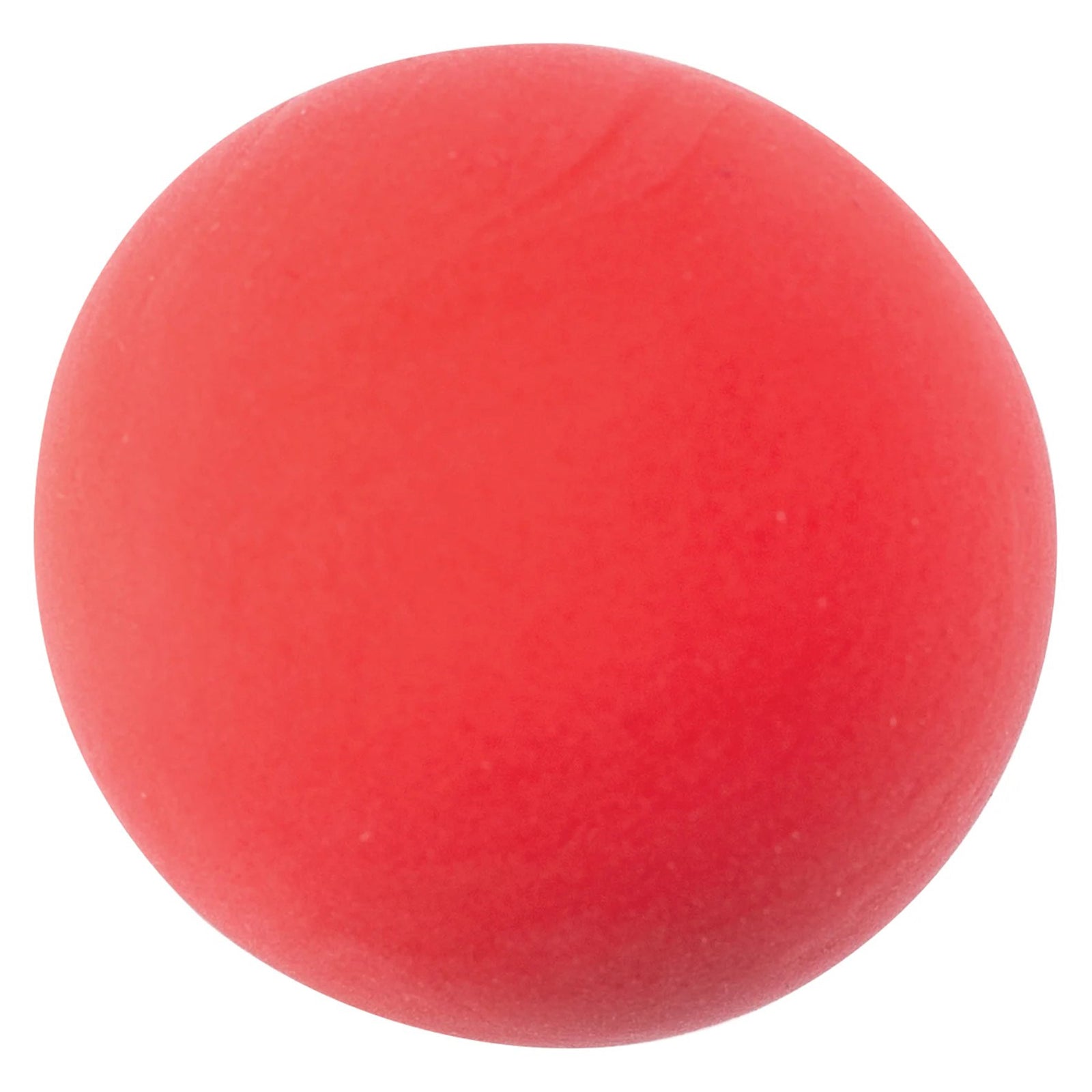 Studio image of a smooth red sphere of CreativeClay against a plain background, emphasising the rich colour, soft consistency and mouldable texture of the modelling material.