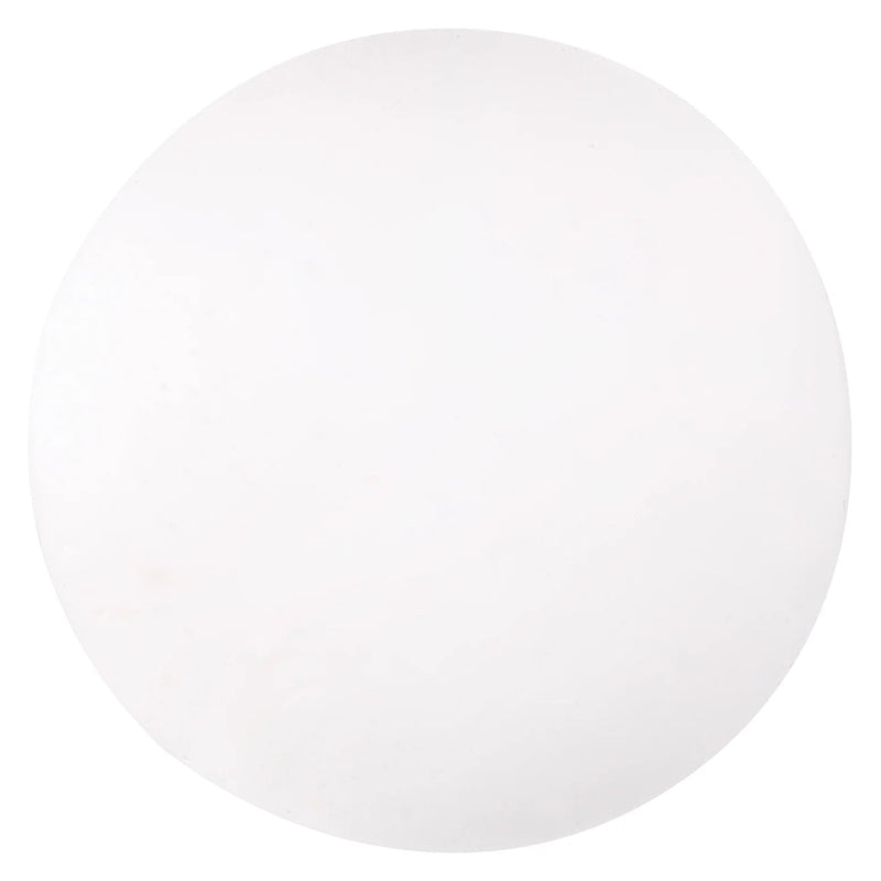 Studio image of a perfectly rounded white clay ball isolated on a plain background, emphasising the smooth consistency, bright colour and lightweight modelling properties of the clay.