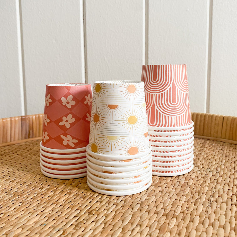 Creative Cafe Co 4oz Bows & Fruit home compostable babycino cup lifestyle detail close-up