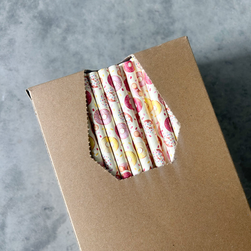 Creative Cafe Co 4ply Jumbo 8mm Paper Straws Donuts Carton 2400 - image 2