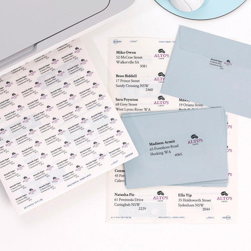 Avery Crystal Clear Address Labels L7563 350 Pack 99.1 x 38.1mm 14UP