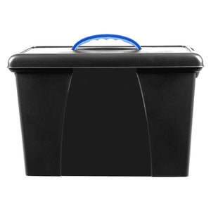 Crystalfile 18L black carry case with lockable lid and carry handle for suspension files