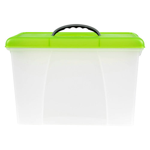 Side profile of Crystalfile 18L carry case showing translucent clear base