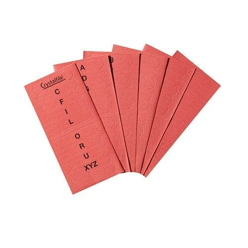 Crystalfile Indicator Tab Inserts A-Z Red Pack of 60