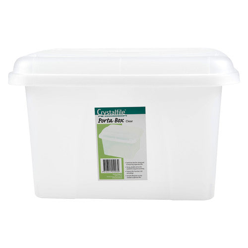 Crystalfile Porta Box 32L with clear lid and clear base, front view