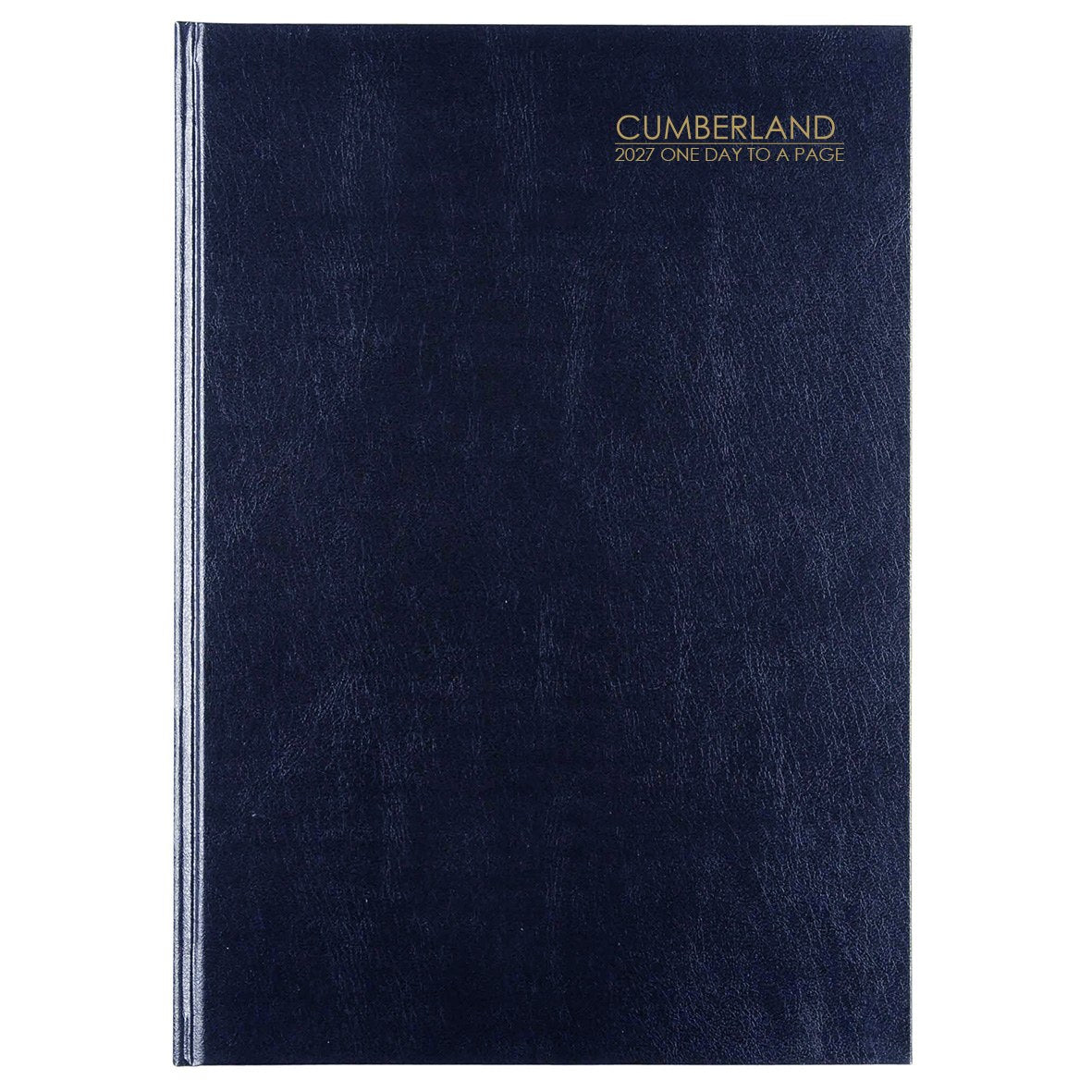 Cumberland Casebound Diary 2027 A5 Day To A Page Blue shown front on, the blue cover, closed flat against a plain background.