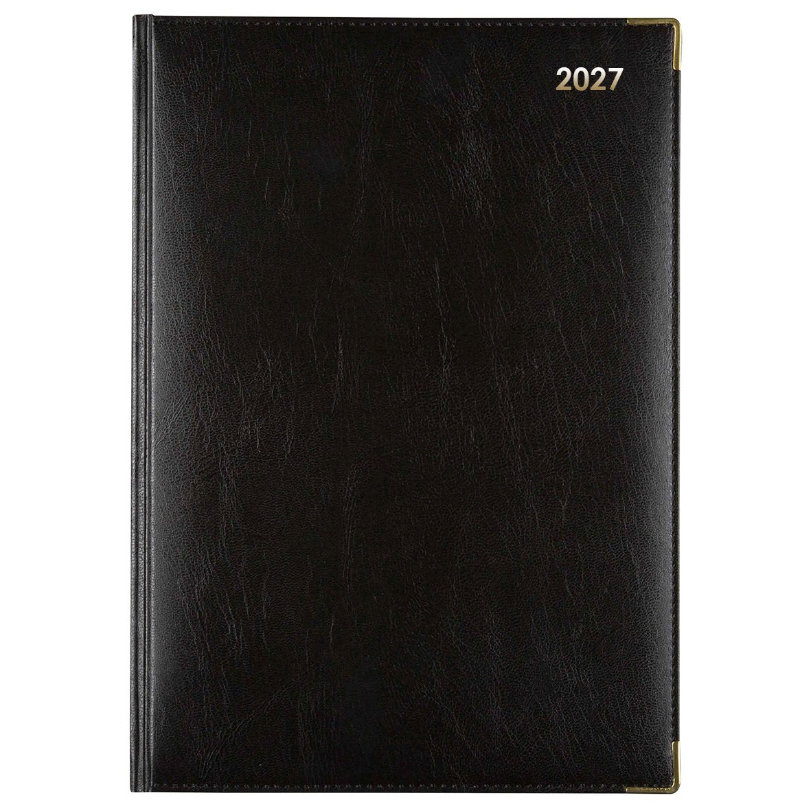 Cumberland Corporate Diary 2027 A4 Day To A Page Black shown front on, the black cover, closed flat against a plain background.