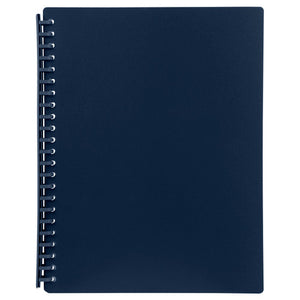 Cumberland OTW82NY refillable A4 display book 20 pockets Navy polypropylene cover, front view