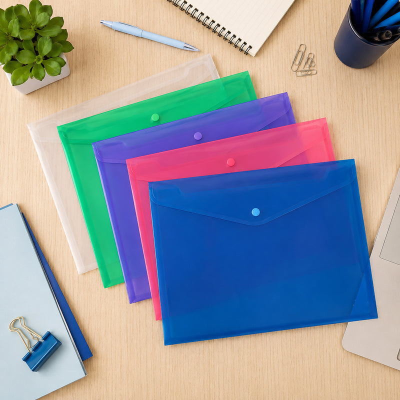 Cumberland Document Wallet PP A4 Assorted Pack of 10 - image 3