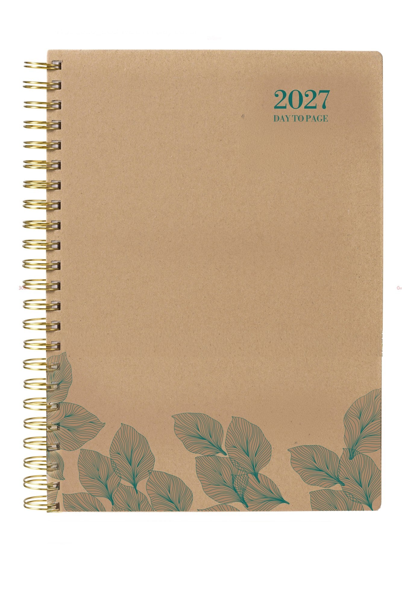 Cumberland Ecowise Diary 2027 A4 Day To A Page Kraft shown front on, the kraft cover, closed flat against a plain background.