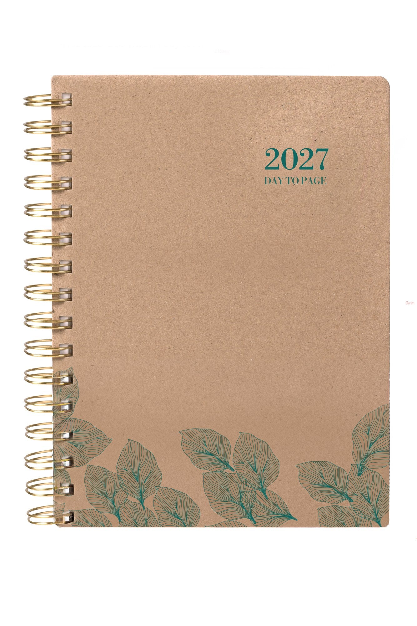 Cumberland Ecowise Diary 2027 A5 Day To A Page Kraft shown front on, the kraft cover, closed flat against a plain background.