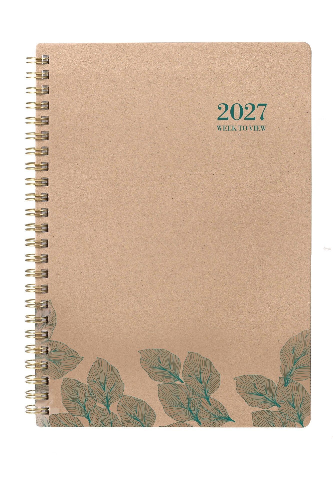 Cumberland Ecowise Diary 2027 A5 Week To View Kraft shown front on, the kraft cover, closed flat against a plain background.