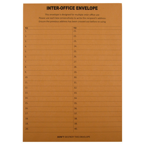 Cumberland 612429 C4 heavy gold interoffice envelopes box of 250 for internal HR, accounts and operations document circulation