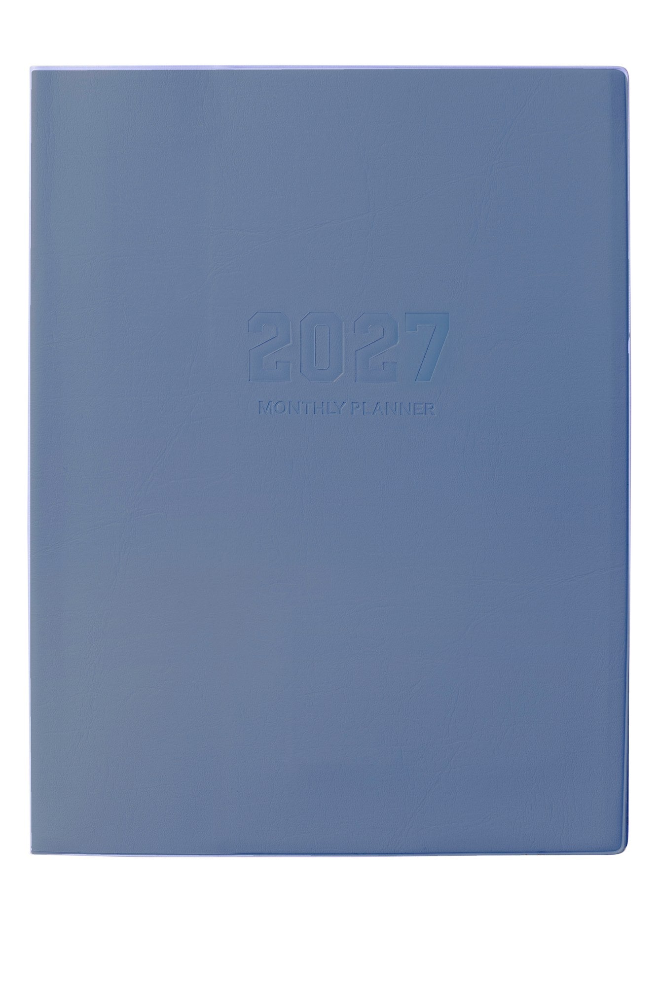 Cumberland Monthly Planner Diary 2027 A4 Month To View Assorted shown from a further angle, the assorted cover colours, showing the cover corners and closure detail.