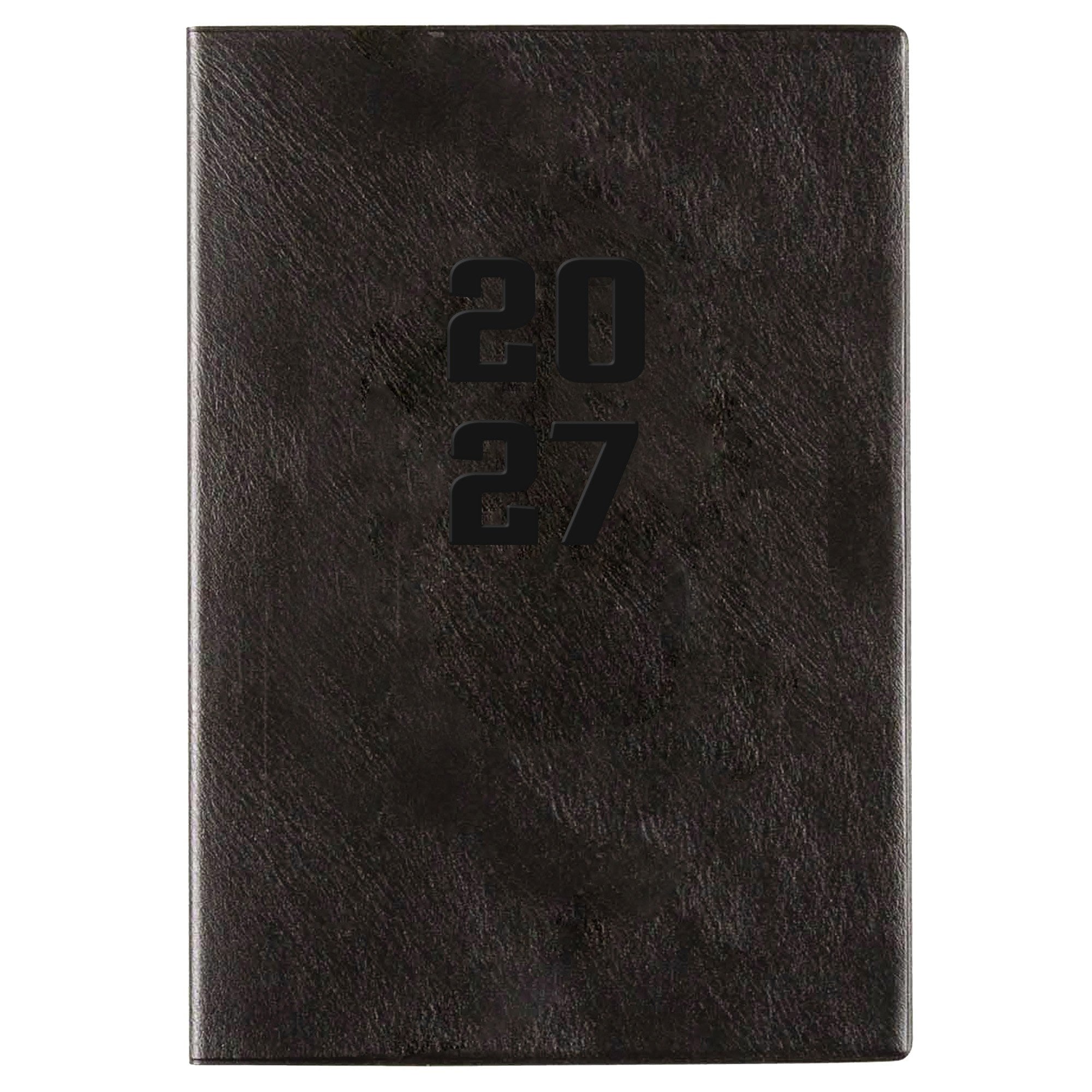 Cumberland Monthly Planner Diary 2027 A4 Month To View Black shown front on, the black cover, closed flat against a plain background.