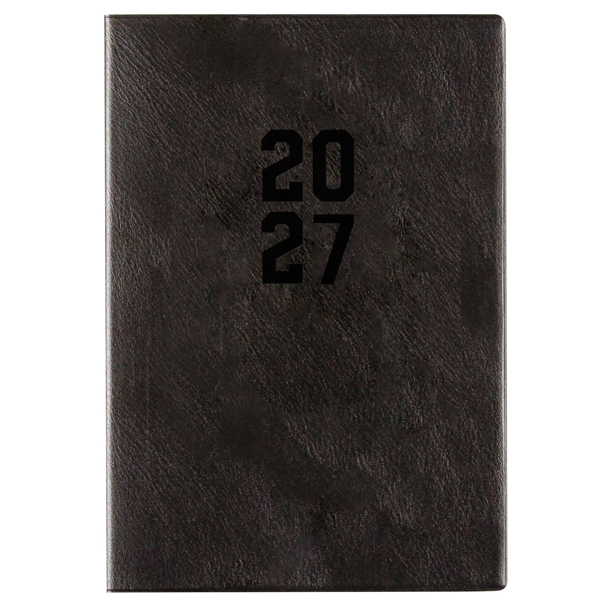 Cumberland Monthly Planner Diary 2027 A5 Month To View Black shown front on, the black cover, closed flat against a plain background.