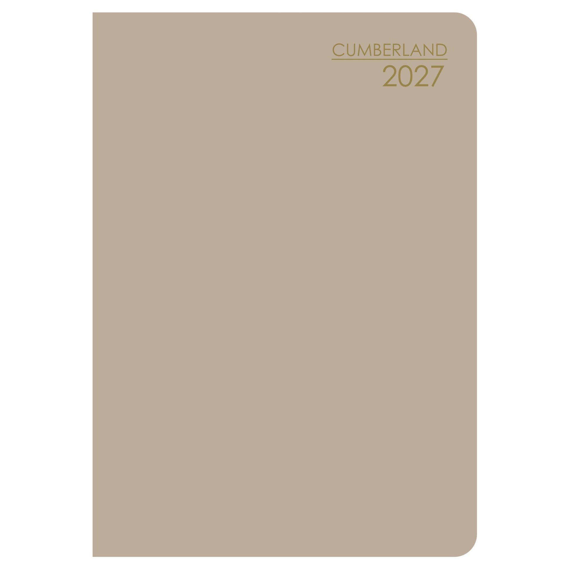 Cumberland Pocket Diary 2027 A7 Week To View Assorted shown from a second angle, the assorted cover colours, with the spine and page block edge visible.