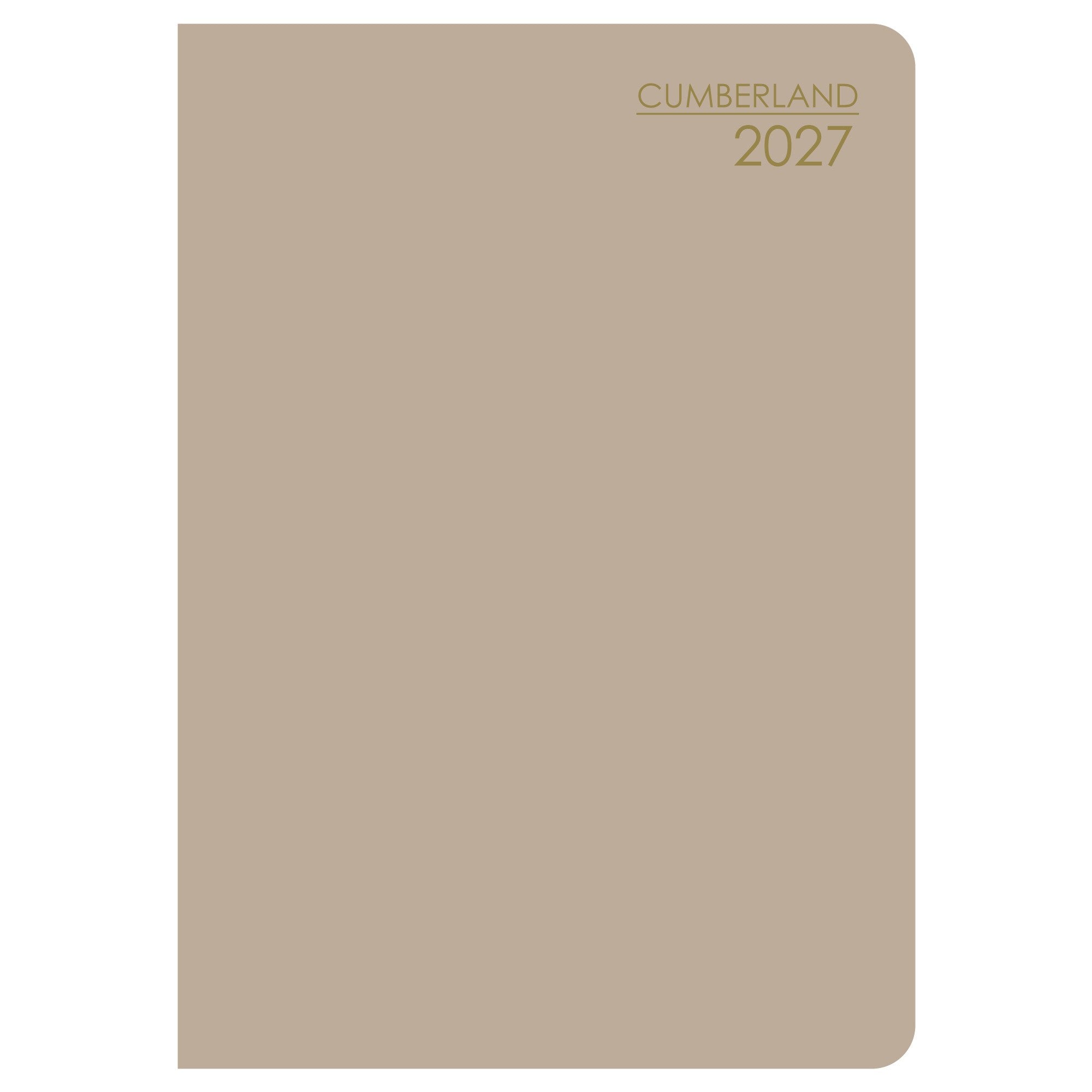 Cumberland Pocket Diary 2027 A7 Week To View Assorted shown from a second angle, the assorted cover colours, with the spine and page block edge visible.