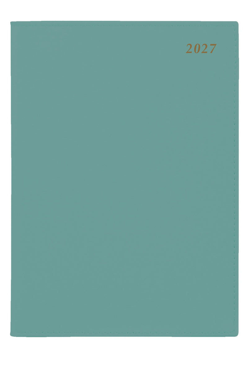 Cumberland Soho Diary 2027 A5 Week To View Jade Frost shown front on, the jade frost cover, closed flat against a plain background.