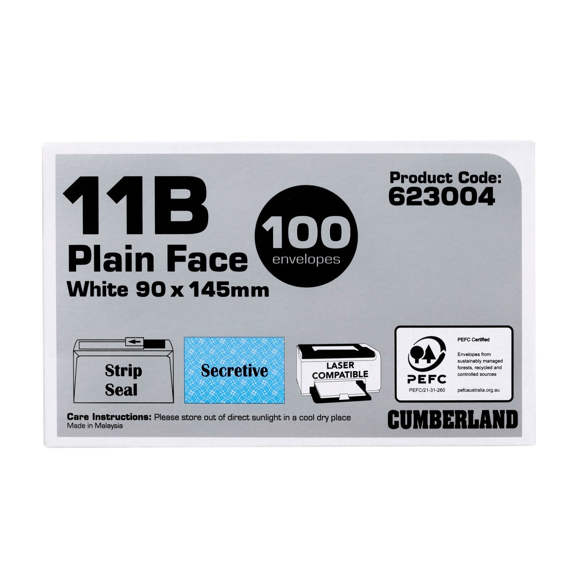 Cumberland Strip Seal Wallet Envelope 11B White Box of 100-1