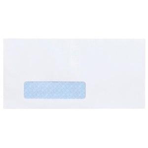 Cumberland 623005 white DL window envelope, 110 x 220mm, with the window in the lower left showing the blue secretive print inside