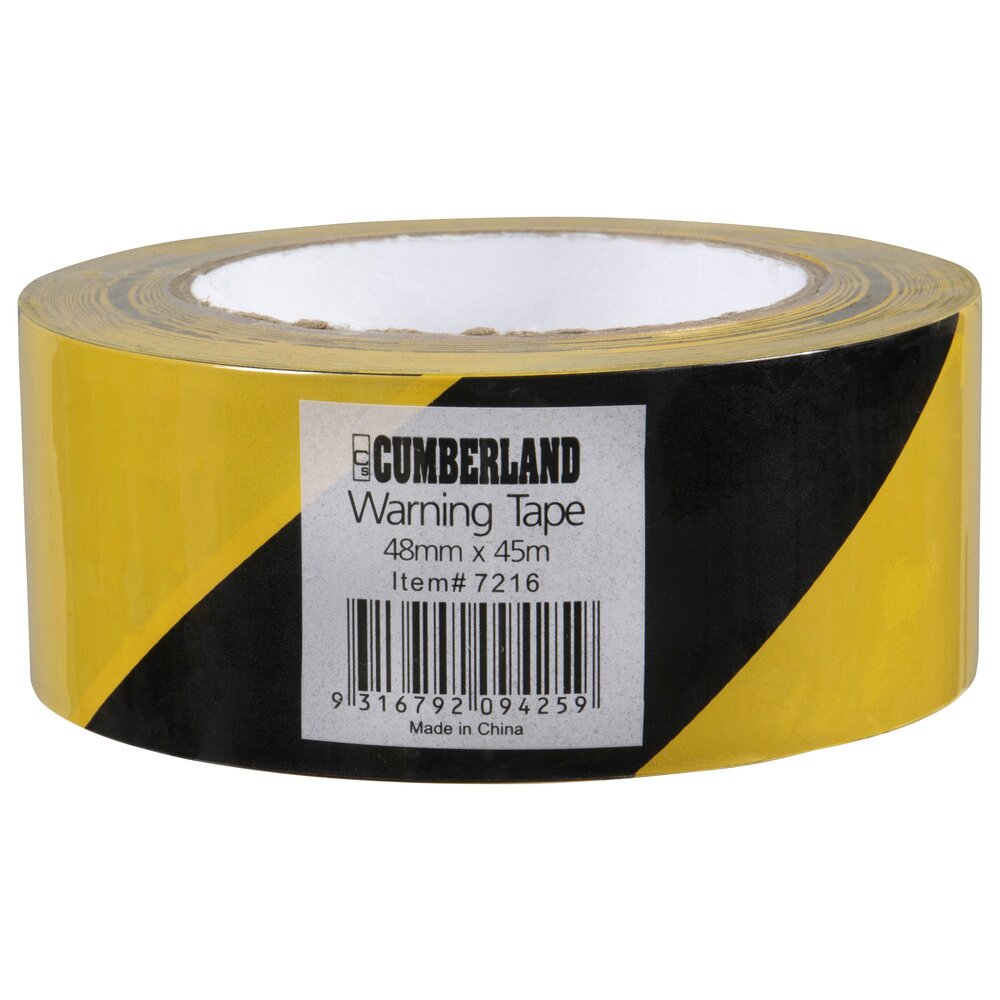 Cumberland Warning Tape 48mm x 45m Black and Yellow-3