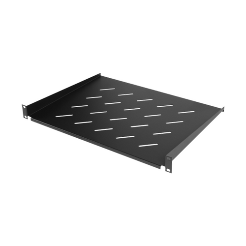 CyberPower CRA50002 1U fixed rack shelf in black cold rolled steel, 483mm x 350mm, suitable for 19-inch rack enclosures