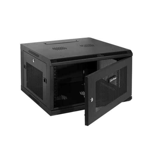 CyberPower 6U wall mount rack enclosure with hex-perforated front door, 600mm x 600mm