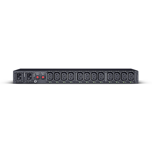 CyberPower ATS PDU 10A installed in a server rack with connected network equipment