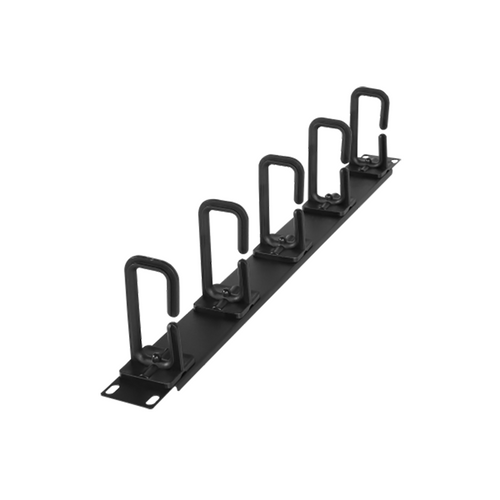 CyberPower deep flexible ring cable manager 1U rackmount in black plastic and steel