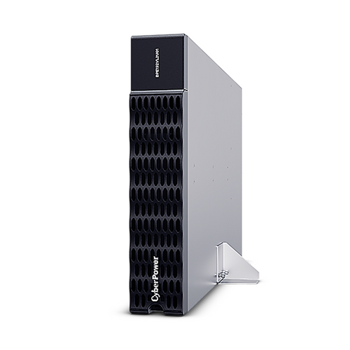 CyberPower EBM rack-mounted configuration showing DC plug-and-play connectors