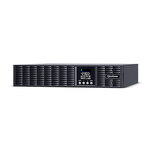 CyberPower OLS3000ERT2UA 3000VA online double-conversion UPS front view showing colour LCD panel