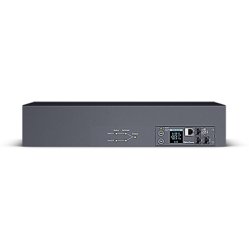 CyberPower 32A switched ATS PDU showing dual power inputs and outlet configuration