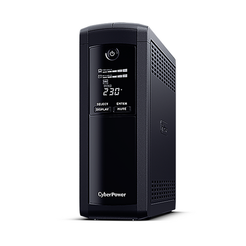CyberPower VP1600ELCD 1600VA Value Pro UPS with LCD display, front view