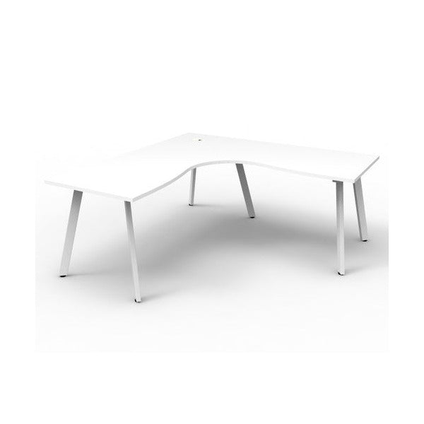 Rapidline Eternity Leg Corner Workstation 1800 x 1800 x 750mm Natural White / White Satin