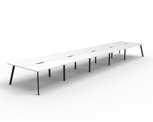 Rapidline Eternity Back to Back 10 Person Workstation 1800 x 750mm Natural White / Black Satin
