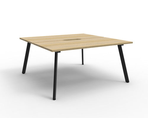 Rapidline Eternity Back to Back 2 Person Workstation 1200 x 750mm Natural Oak / Black Satin