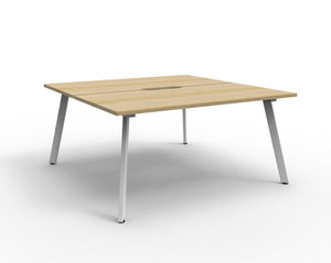 Rapidline Eternity Back to Back 2 Person Workstation 1200 x 750mm Natural Oak / White Satin