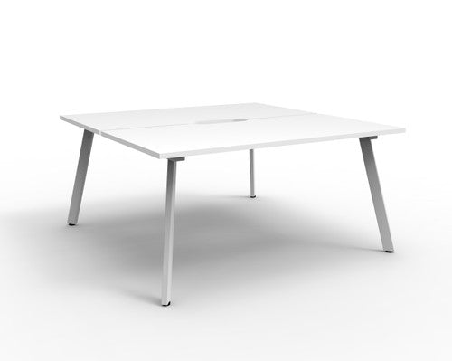 Rapidline Eternity Back to Back 2 Person Workstation 1200 x 750mm Natural White / White Satin