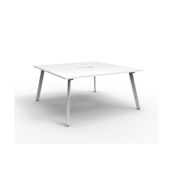 Rapidline Eternity Back to Back 2 Person Workstation 1200 x 750mm Natural White / White Satin