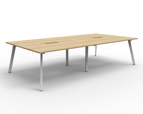 Rapidline Eternity Back to Back 4 Person Workstation 1500 x 750mm Natural Oak / White Satin