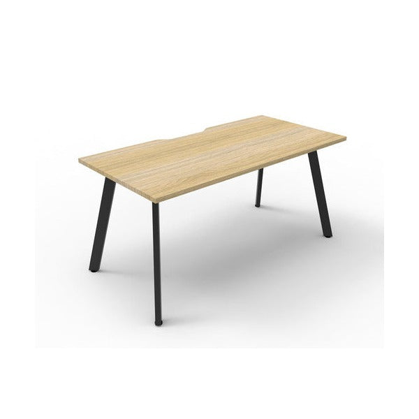 Rapidline Eternity Single Sided Workstation 1800 x 750mm Natural Oak / Black Satin