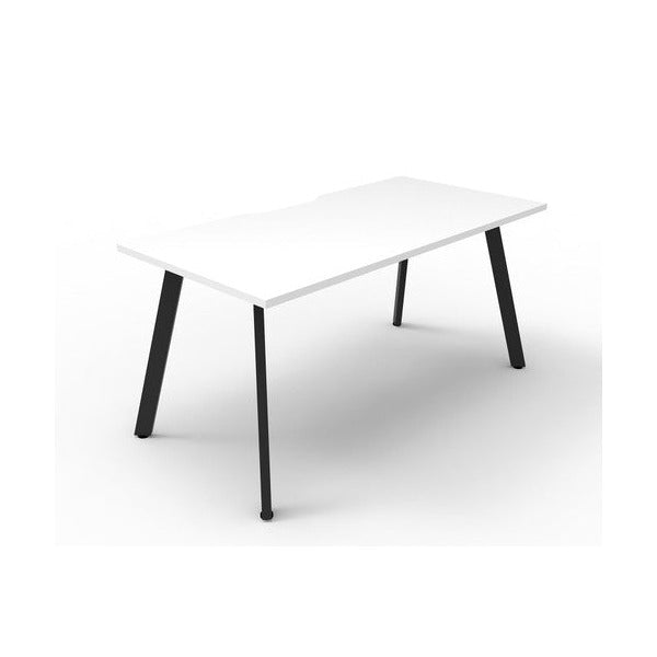Rapidline Eternity Single Sided Workstation 1800 x 750mm Natural White / Black Satin