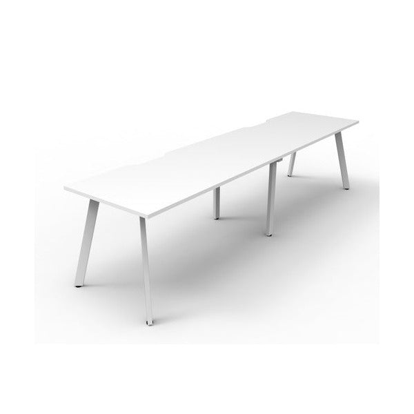 Rapidline Eternity Single Sided 2 Person Workstation 1500 x 750mm Natural White / White Satin