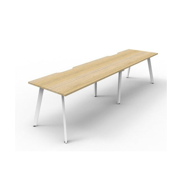 Rapidline Eternity Single Sided 2 Person Workstation 1800 x 750mm Natural Oak / White Satin