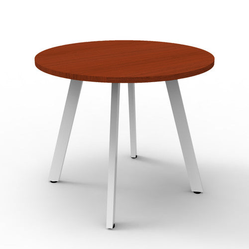 Rapidline Eternity Round Meeting Table 1200mm Diameter Cherry / White