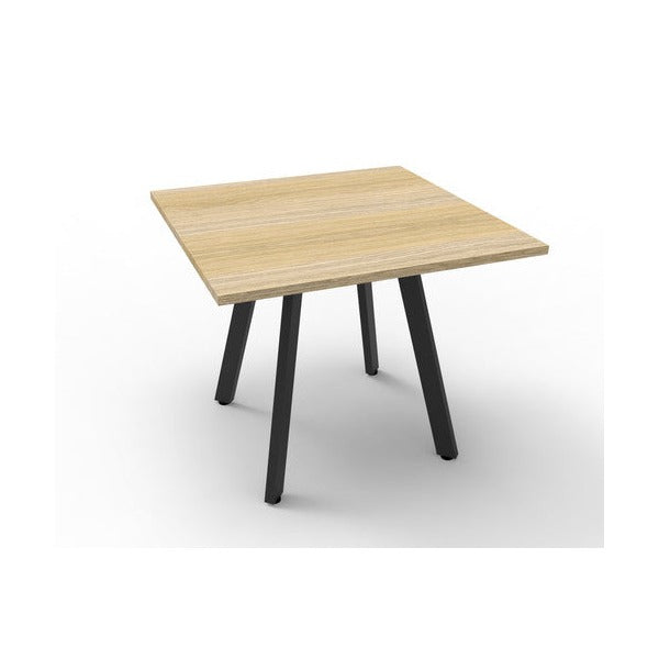 Rapidline Eternity Square Meeting Table 900 x 900mm Natural Oak / Black Satin
