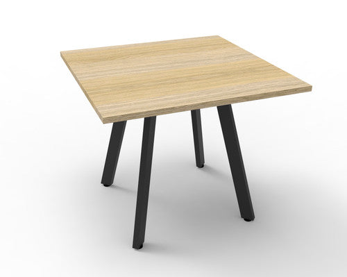 Rapidline Eternity Square Meeting Table 900 x 900mm Natural Oak / Black Satin