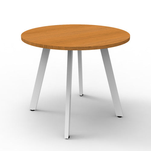 Rapidline Eternity Round Meeting Table 900mm Diameter Beech / White
