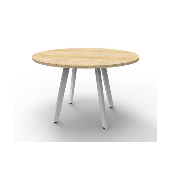 Rapidline Eternity Round Meeting Table 900mm Diameter Natural Oak / White
